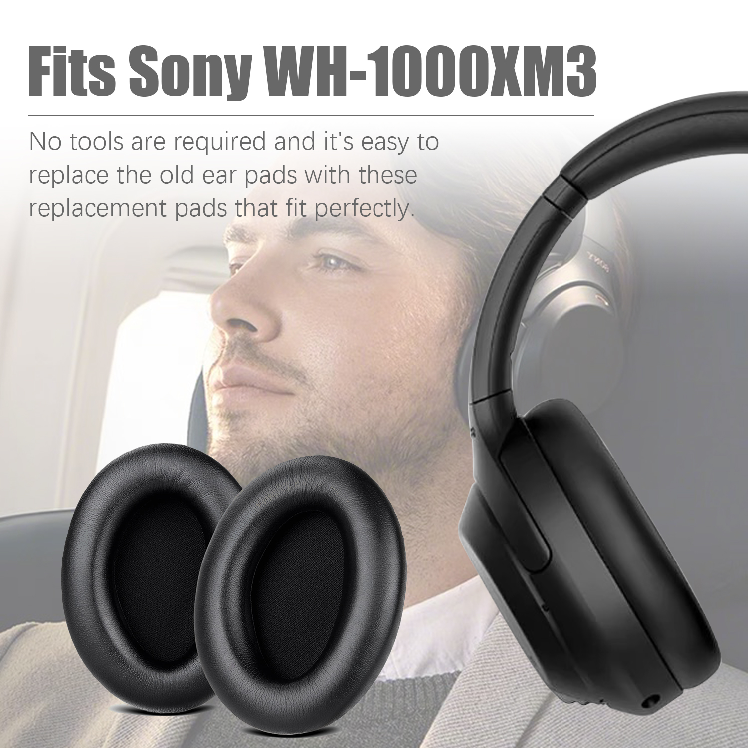 Nauszniki i słuchawki, poduszki pasują do słuchawek Sony WH-1000XM3.