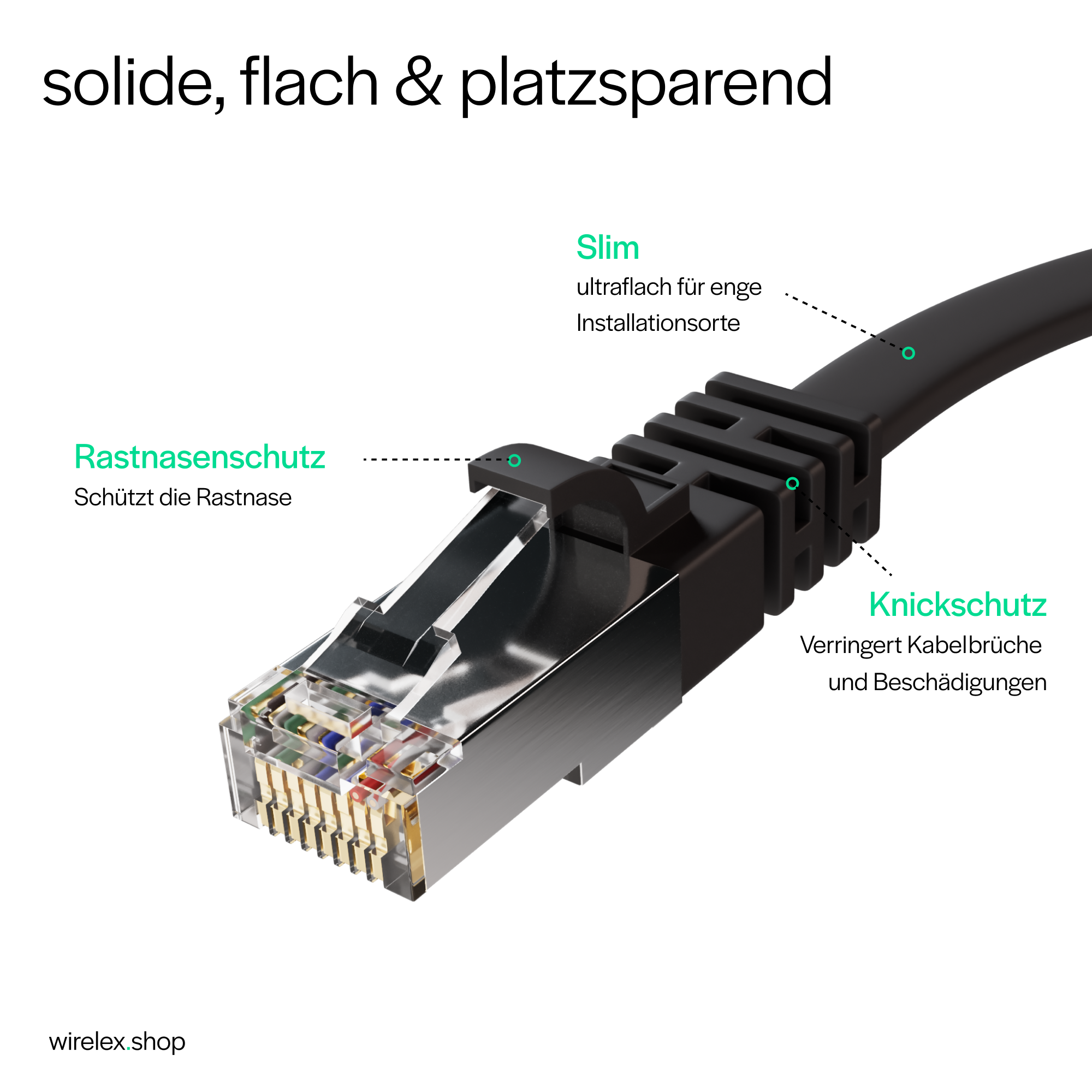 Nahaufnahme eines Ethernet-Kabelanschlusses und seiner Details.