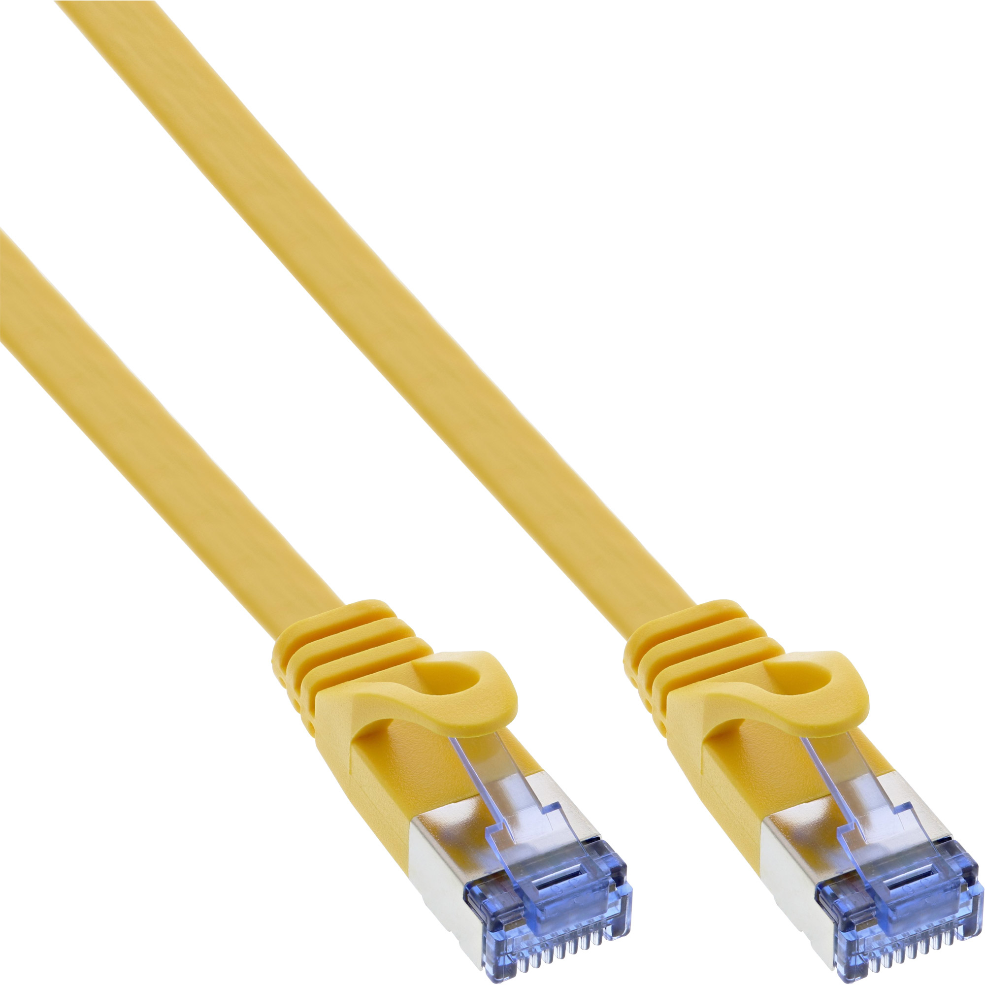 Gele Ethernet-kabel met gele connectoren.