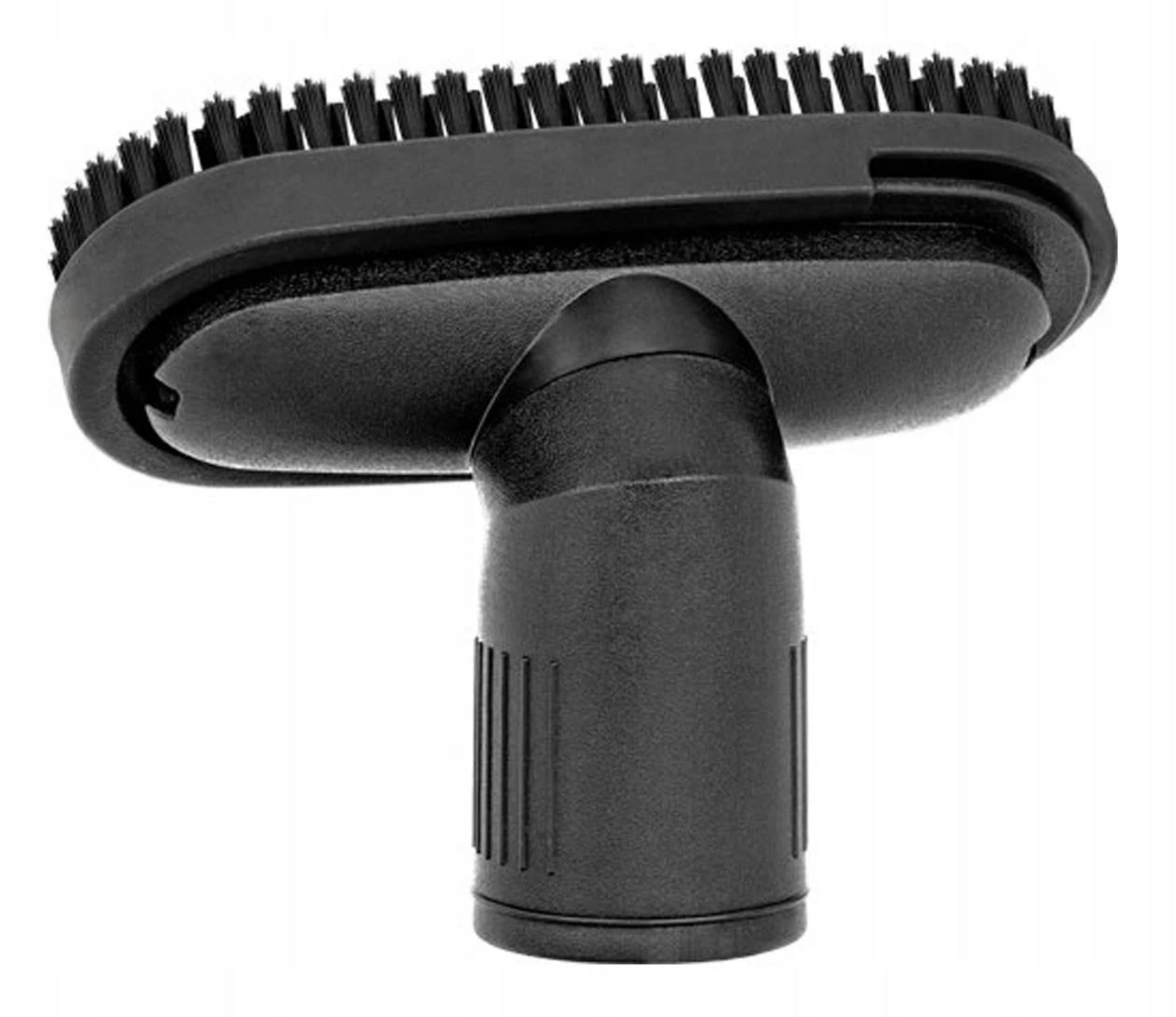 Czarna szczotka do odkurzacza na białym tle.