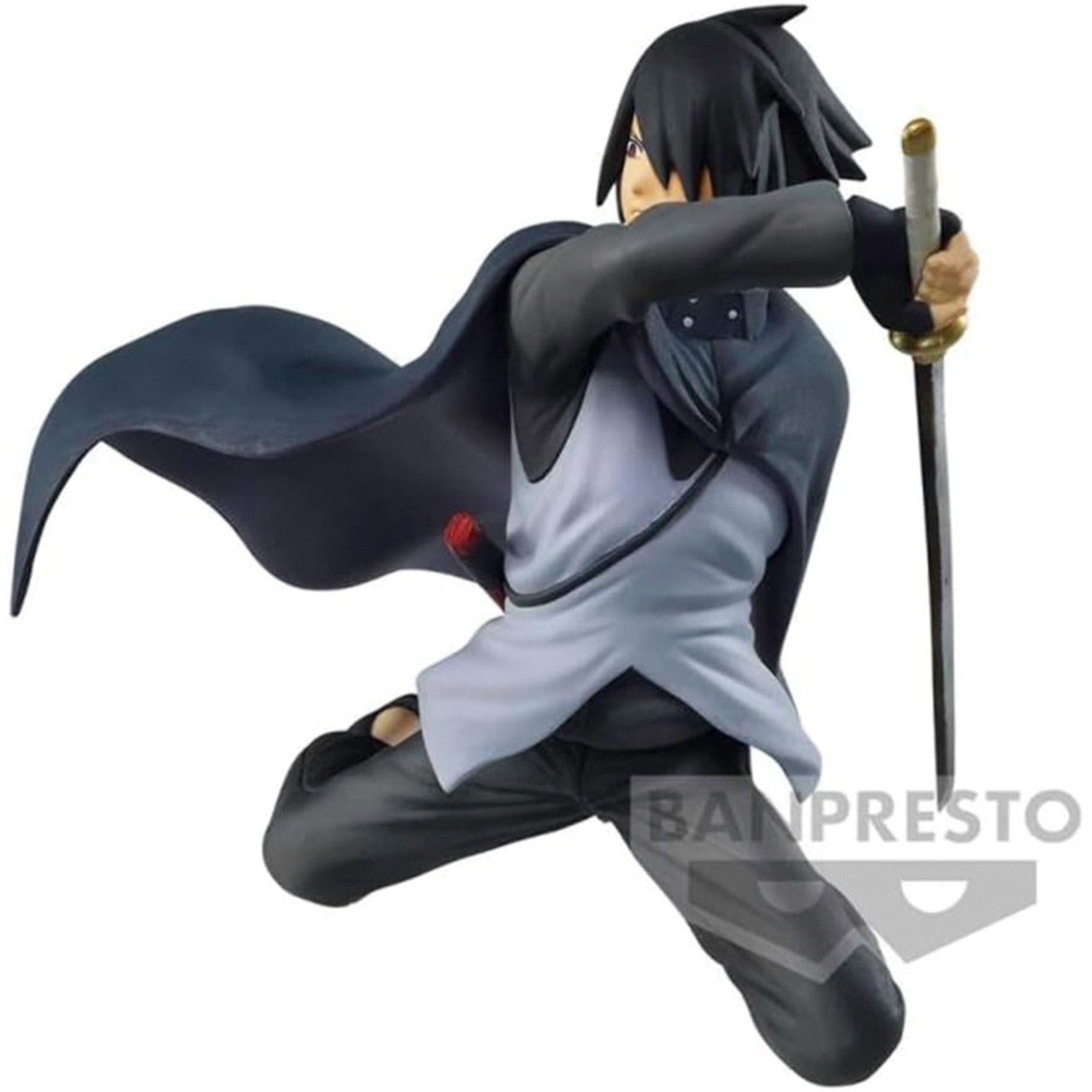Figurine Naruto en pose d'action avec une épée.