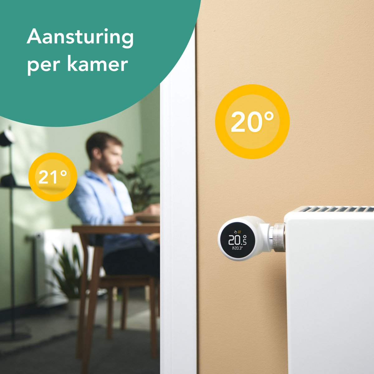 TADO Smart Radiator Thermostat Starter Kit - with Bridge - 4 Radiator Thermostats Thermostat black