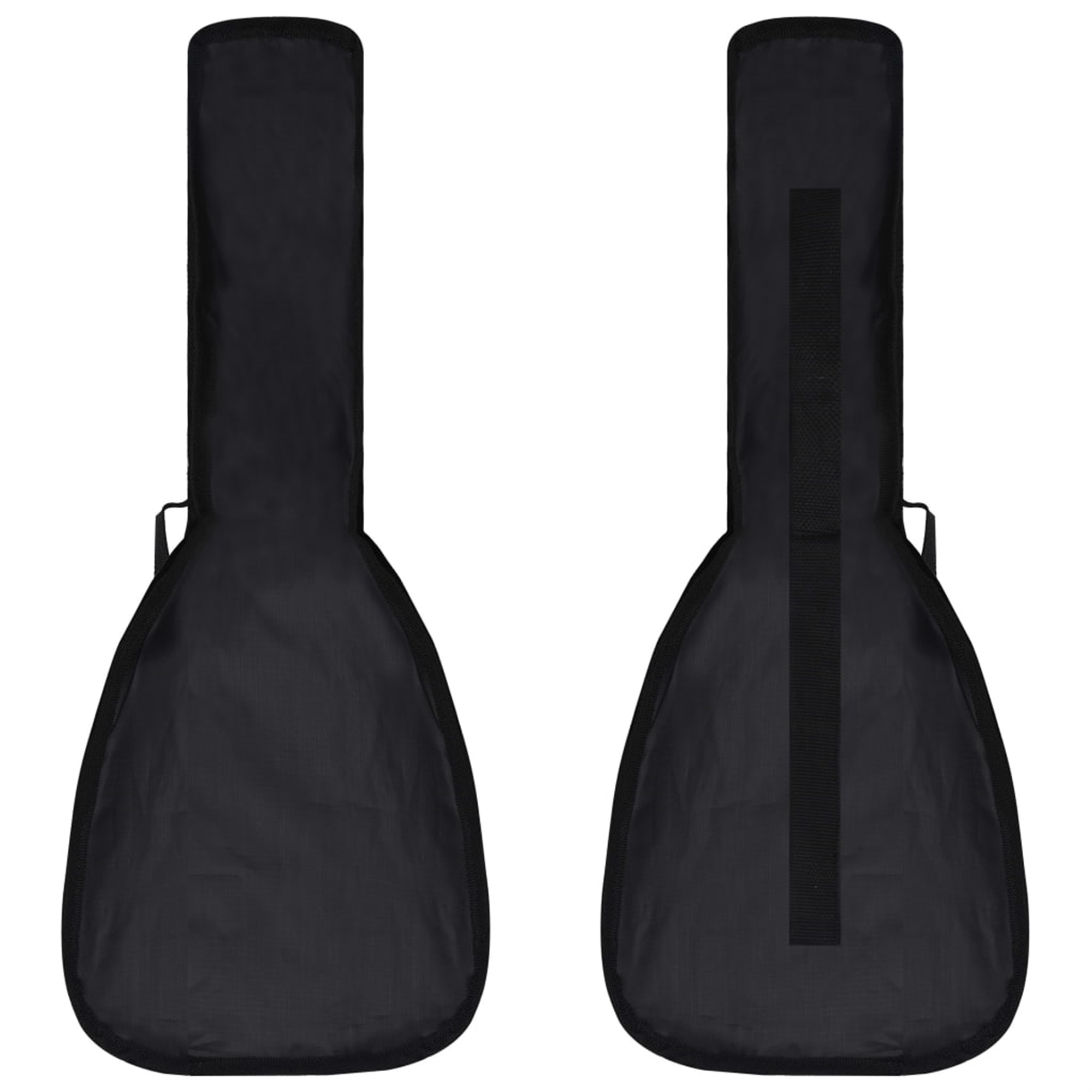 Zwei schwarze Gitarrenkoffer vor weißem Hintergrund. Sie sind geschlossen.