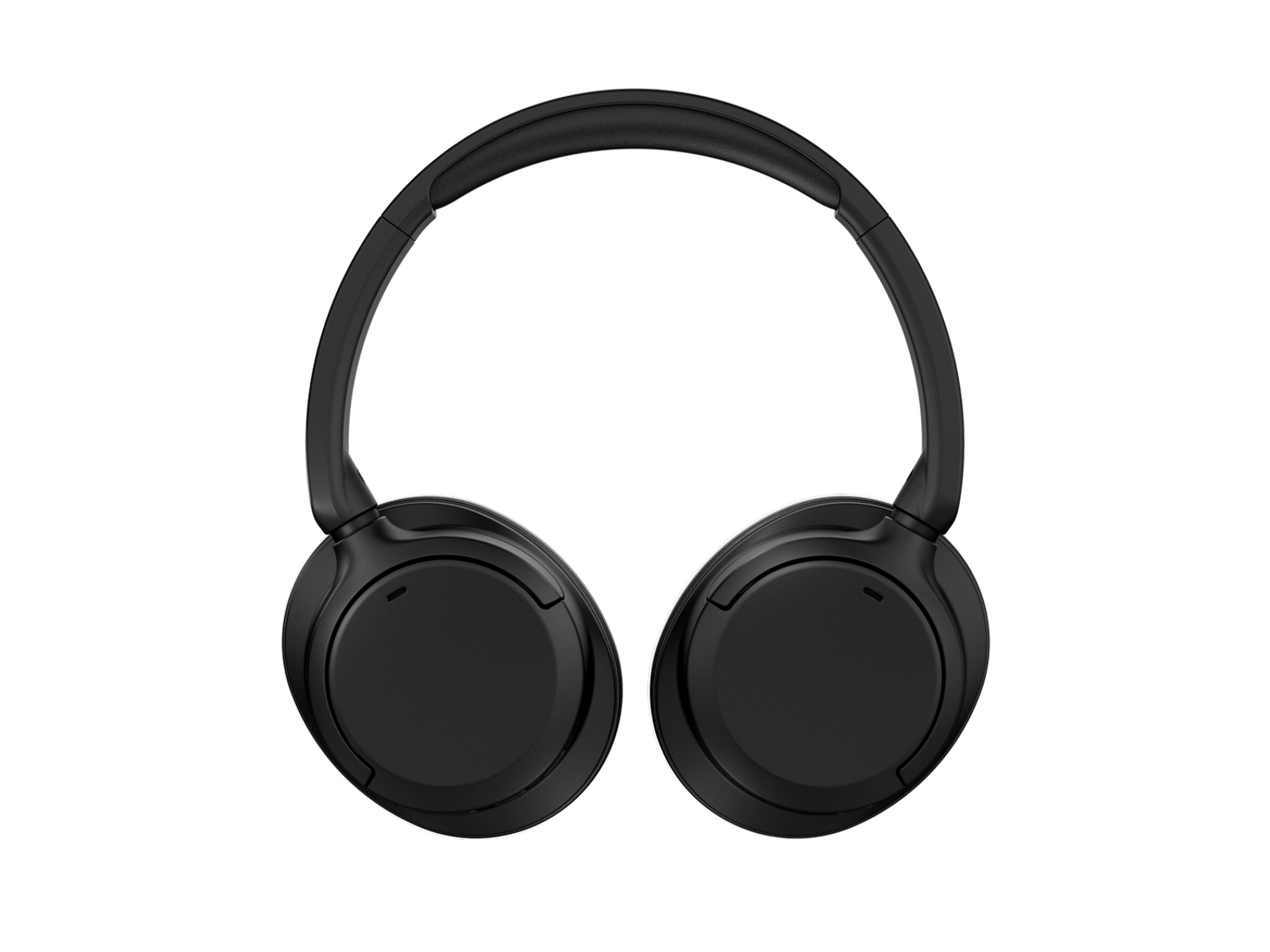 Czarne słuchawki na czarnym tle.