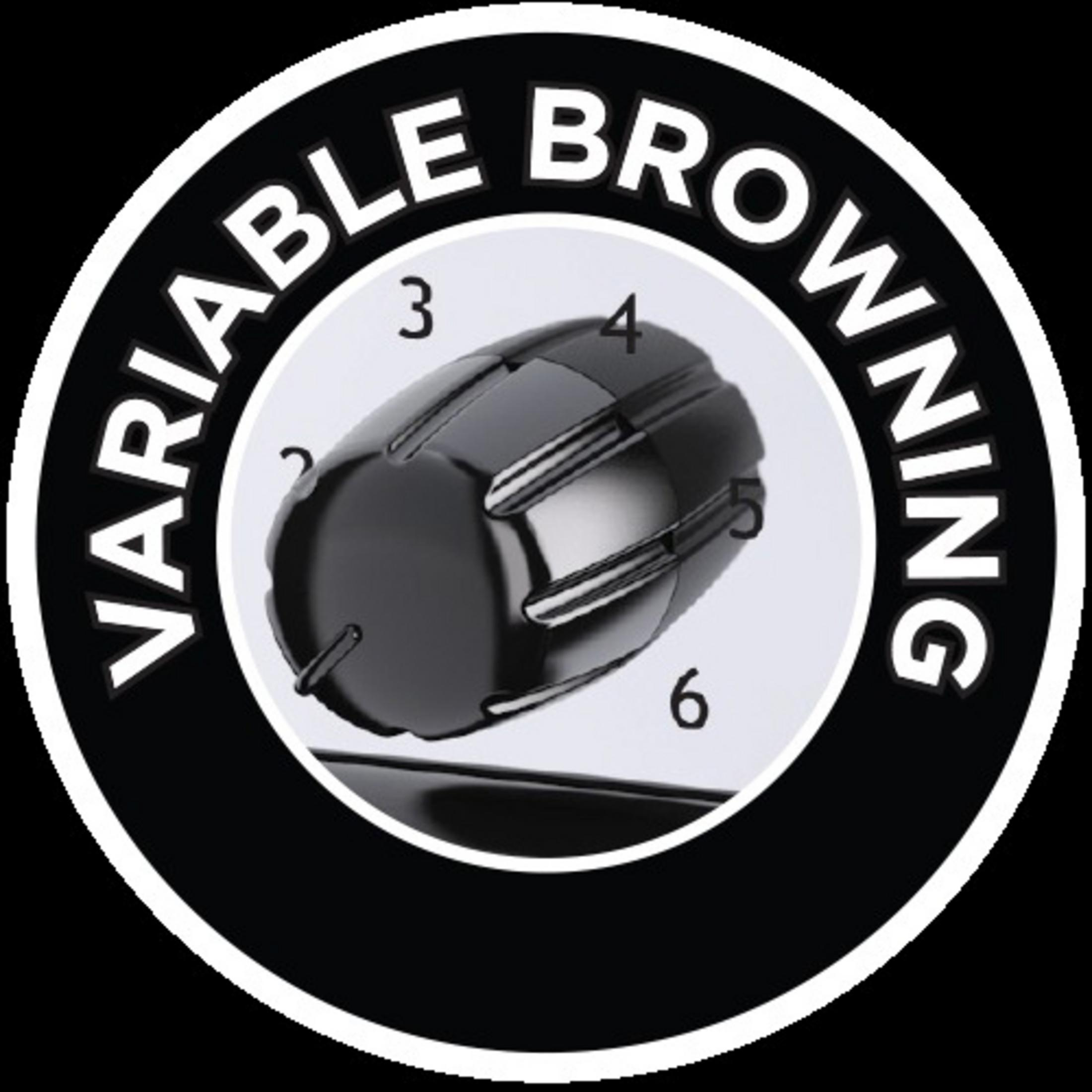 Zbliżenie czarnego pokrętła z numerami 1-6 do regulacji stopnia zarumienienia, ustawione na 4.