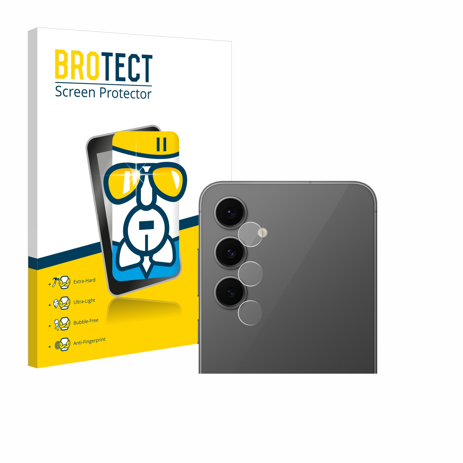 Ein Smartphone neben einer Displayschutzfolienverpackung.