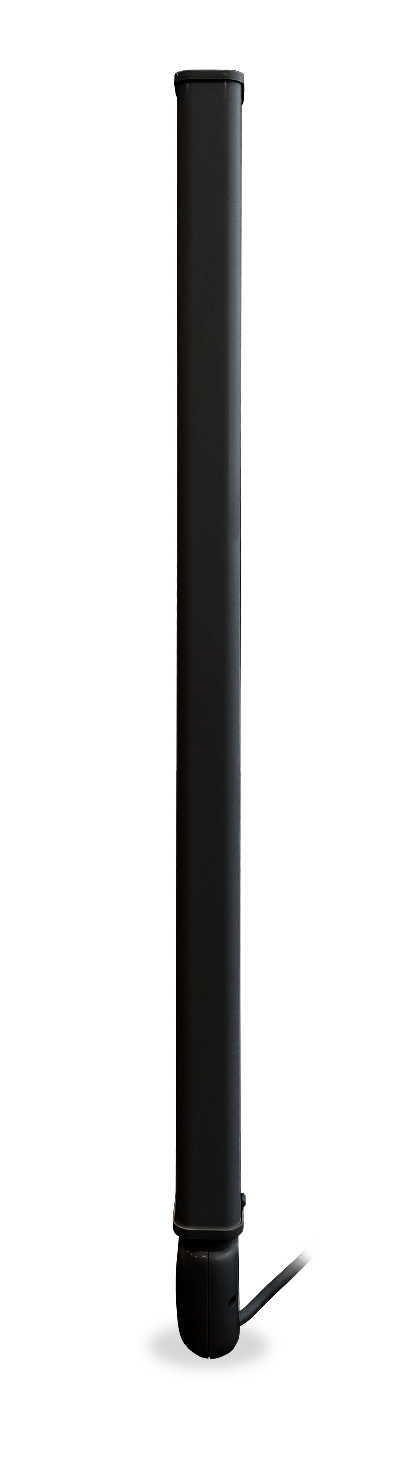 Antena negra. Es una barra rectangular negra y larga. El fondo es blanco.