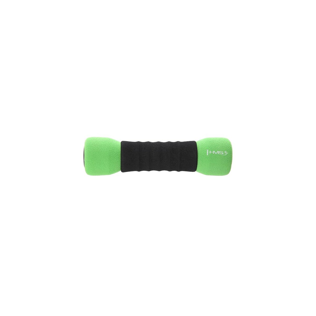 Eine grüne und schwarze Kurzhantel. Der Griff ist schwarz und die Gewichte sind grün.