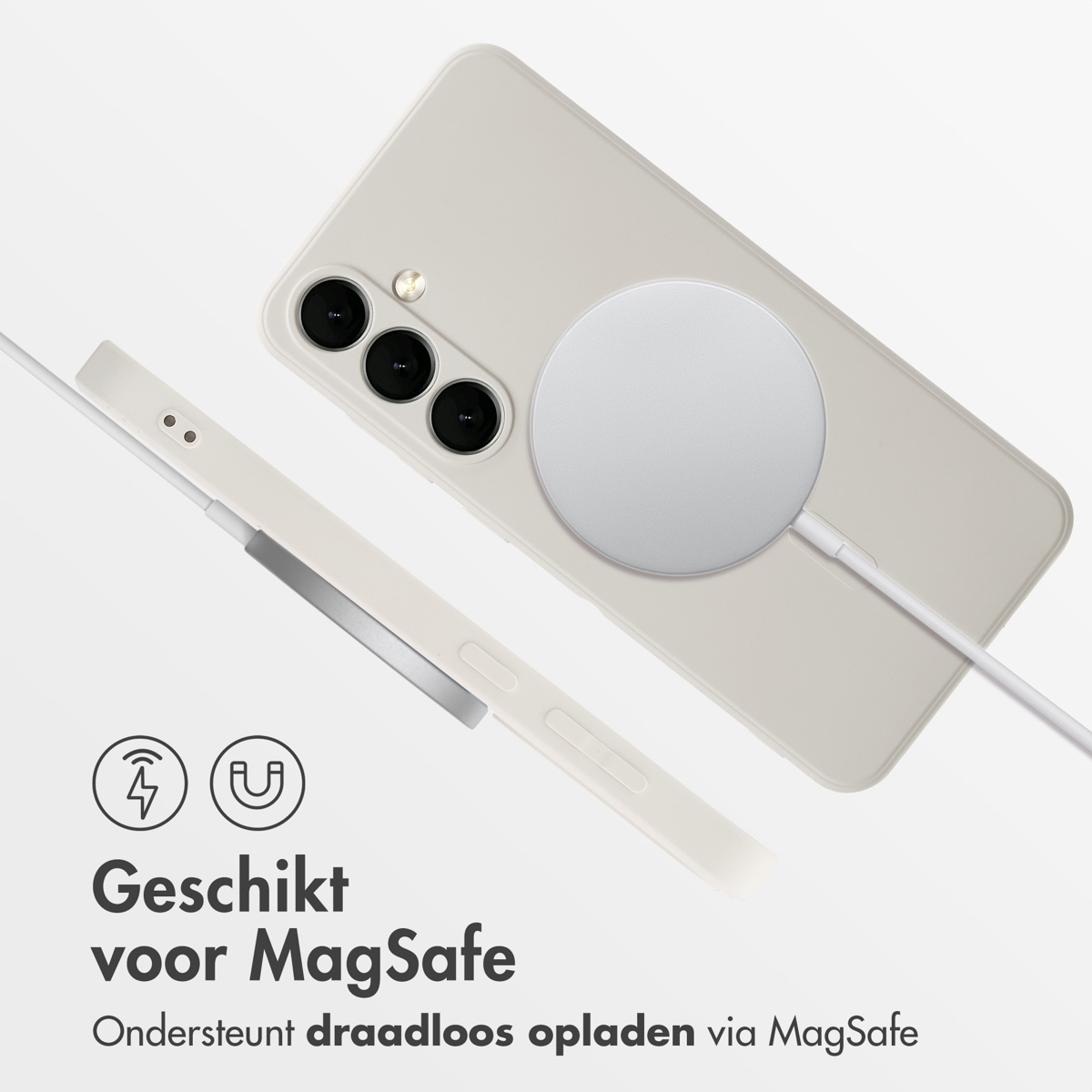 IMOSHION Coque colorée compatible avec Samsung Galaxy S24 FE Étui de Téléphone voor Samsung Samsung Galaxy S24 FE Beige