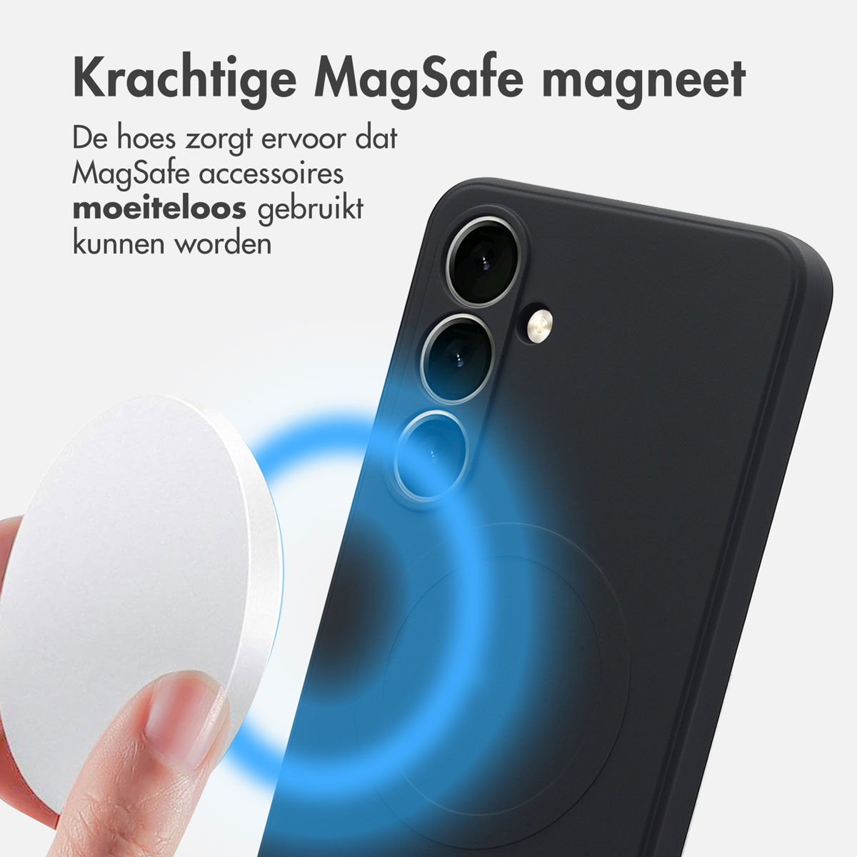 IMOSHION Color Backcover met MagSafe - Geschikt voor Samsung Galaxy S24 FE - Telefoonhoesje voor Samsung Samsung Galaxy S24 FE Zwart