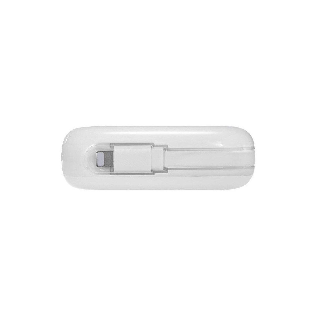 Weißes, rechteckiges Ladegerät mit USB-C-Anschluss. Das Gerät befindet sich auf weißem Hintergrund.