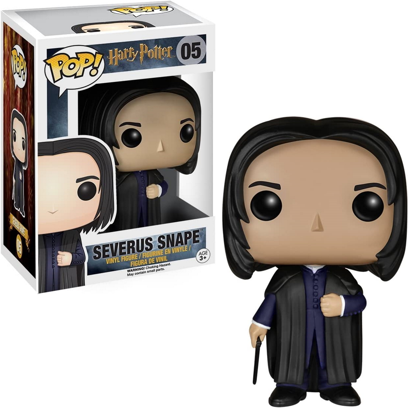 Una figura Funko Pop di Severus Piton da Harry Potter, in una scatola.