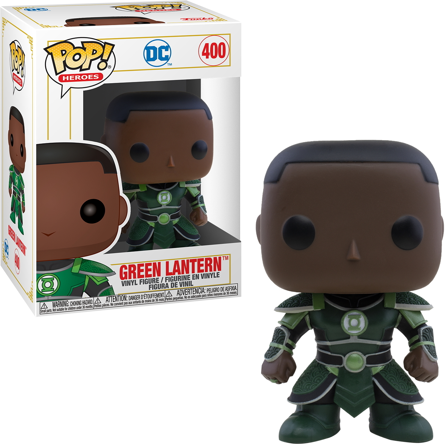Funko Pop di Lanterna Verde della DC Comics, con costume verde e nero.