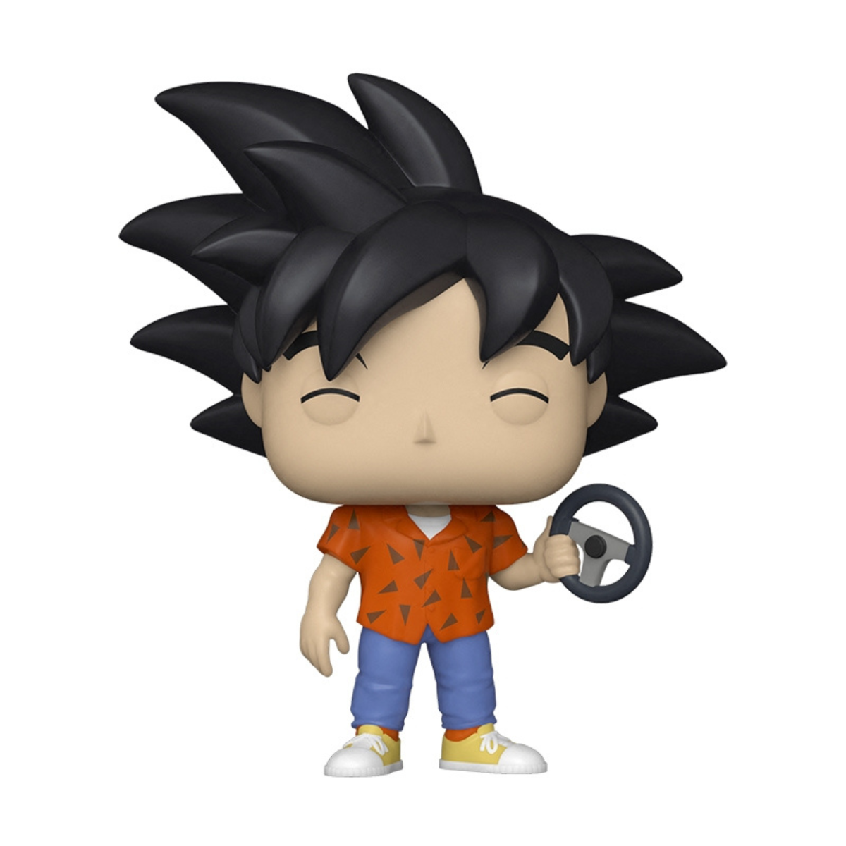 Funko Pop di Goku con una camicia hawaiana e un volante.