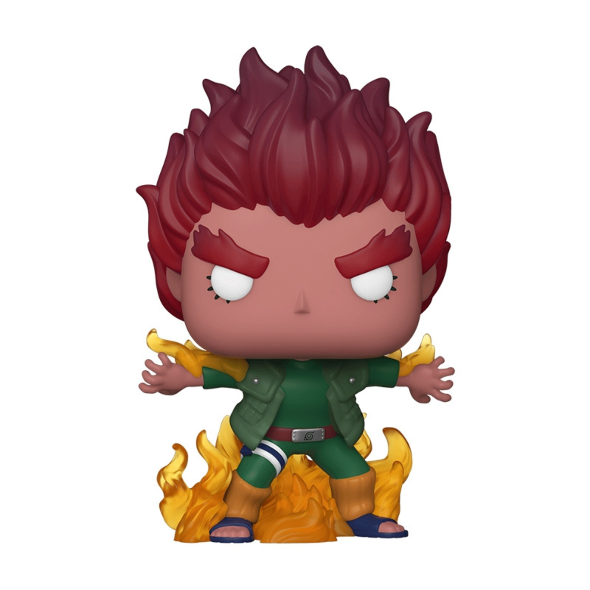Una figura Funko Pop di un personaggio con i capelli rossi circondato dal fuoco.