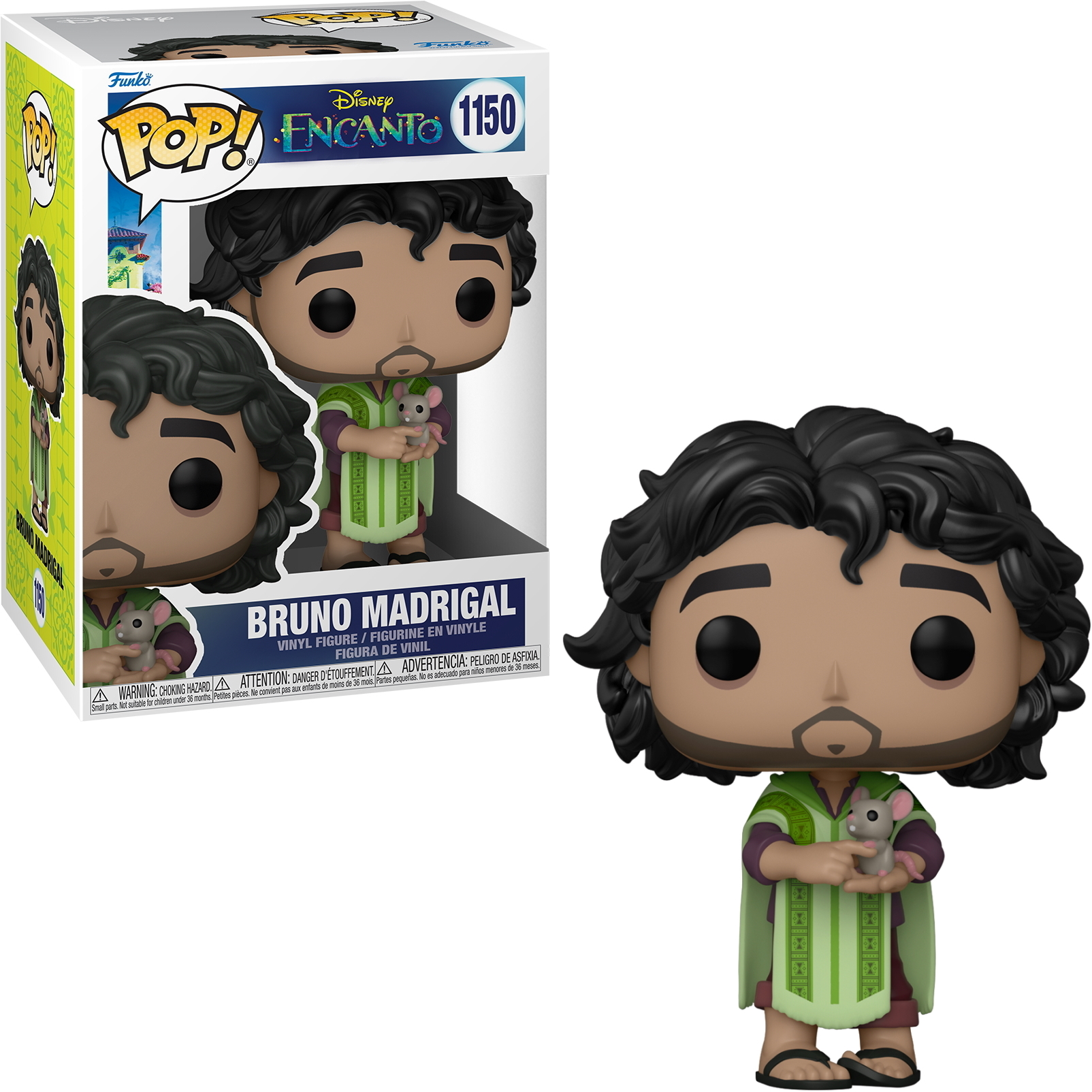Figura di Muncher Funko Pop, un fantasma blu con una pistola, sorridente.