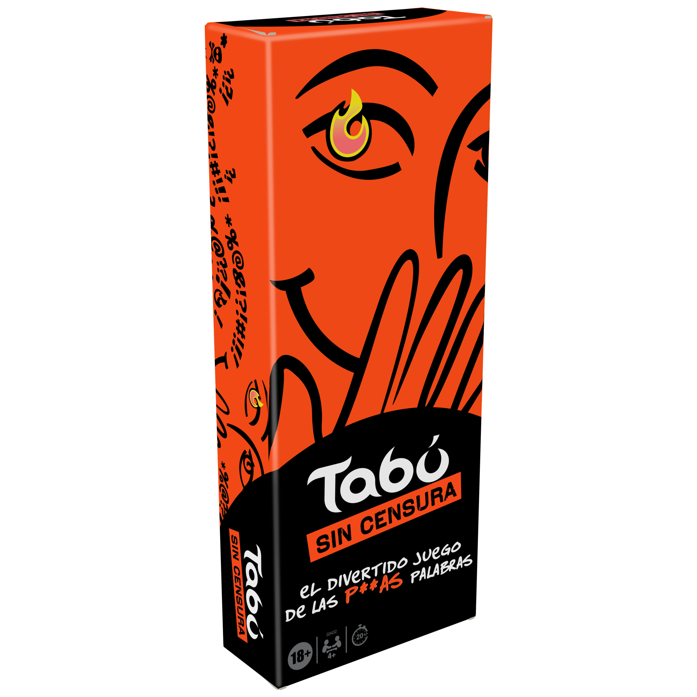 Caja del juego Taboo naranja con gráficos abstractos y texto en italiano.