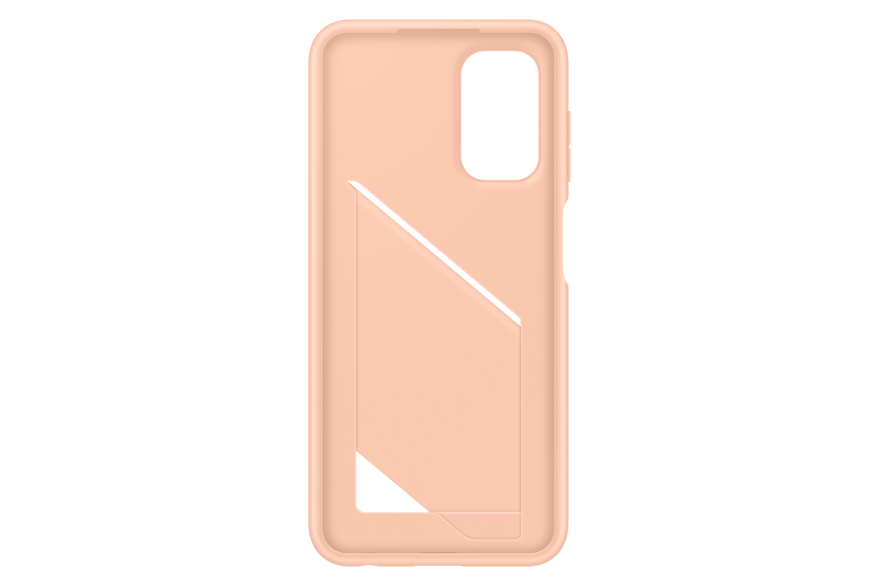 Funda de teléfono melocotón con ranura para tarjetas.