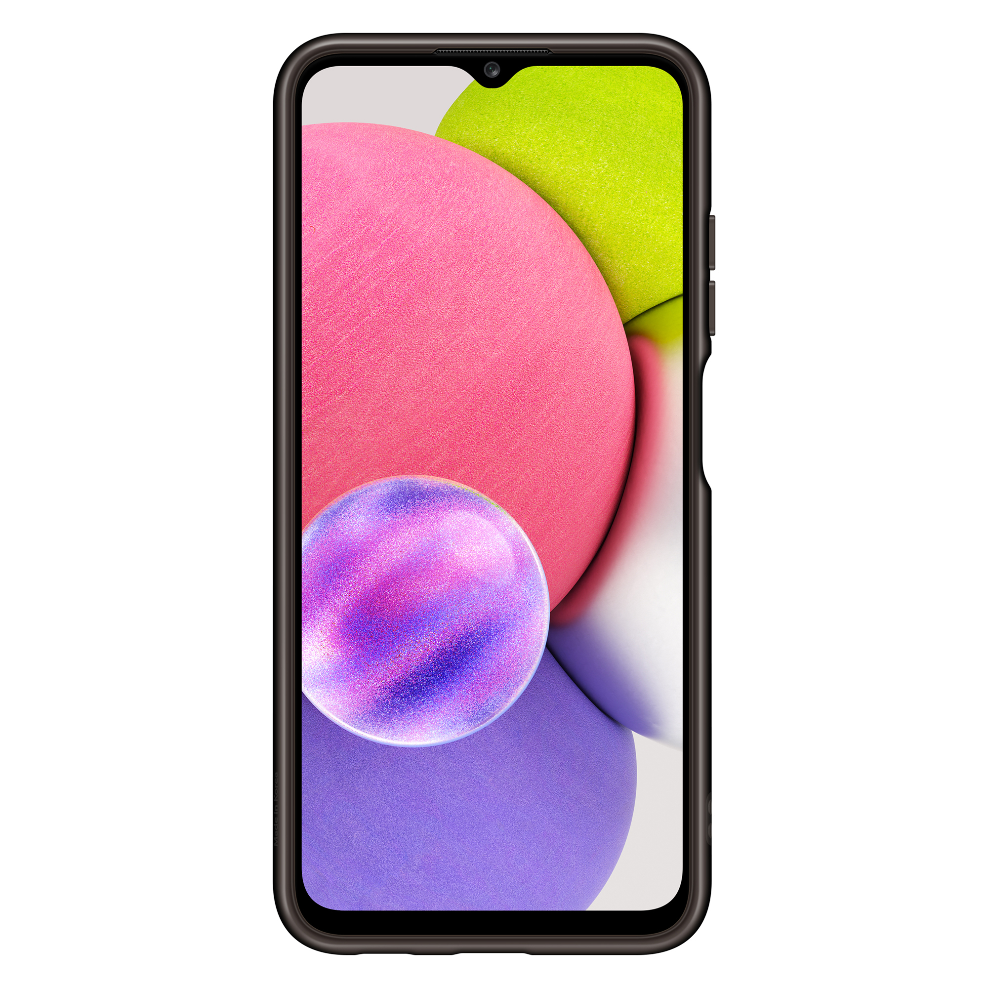 Ein Smartphone mit einem bunten, abstrakten Design auf dem Bildschirm.