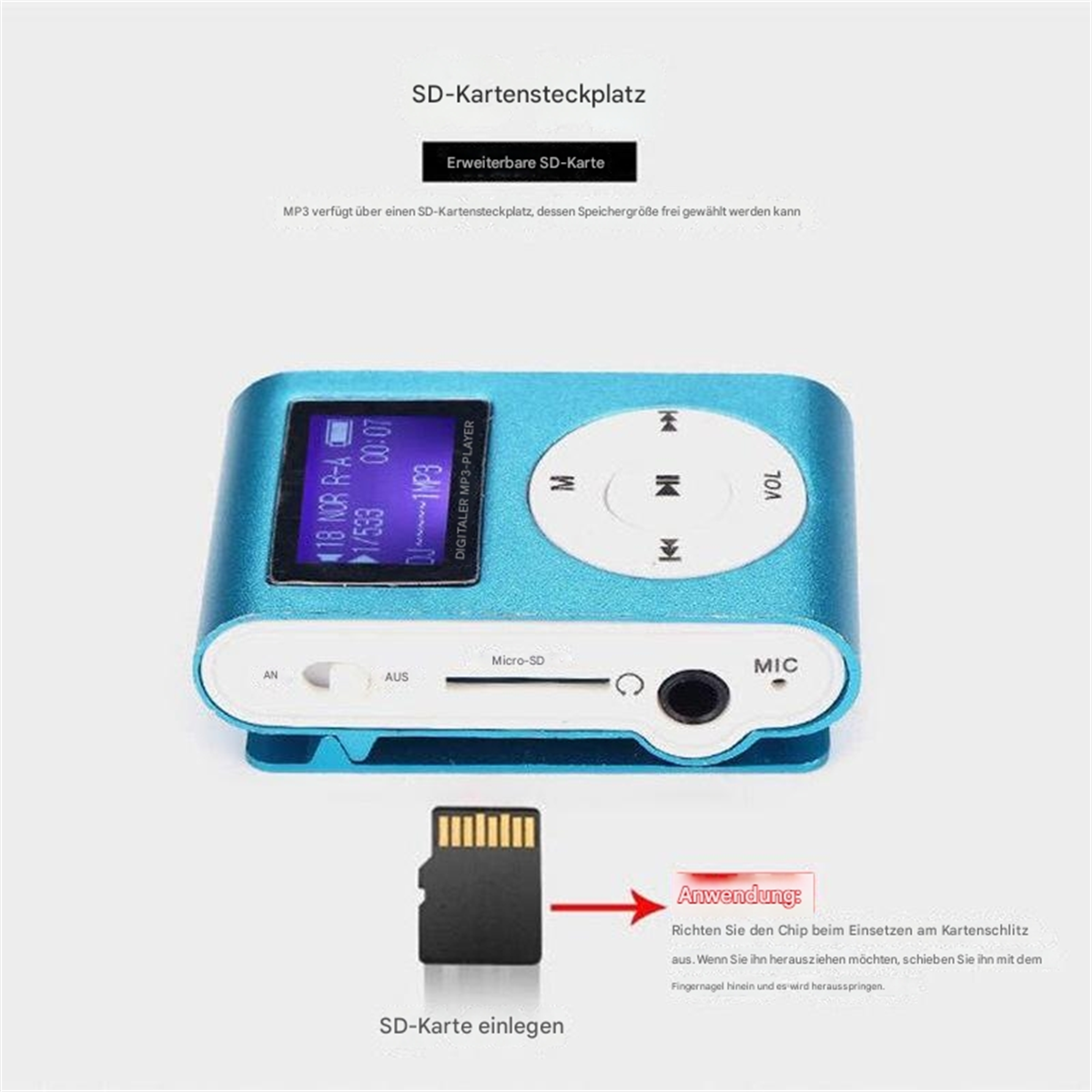NUVANA Leicht Aluminium Langzeitakku Display MP3-Player (0 GB, Not available)