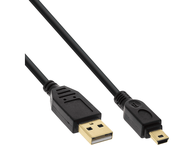 INLINE InLine® USB 2.0 Mini-Kabel, USB A ST/Mini ST 5pol, schwarz ...