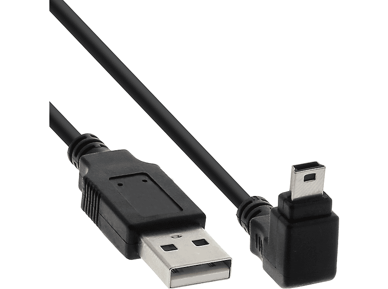INLINE InLine® USB 2.0 Mini-Kabel, ST A/Mini-B ST 5pol, unten abgew. 90 ...