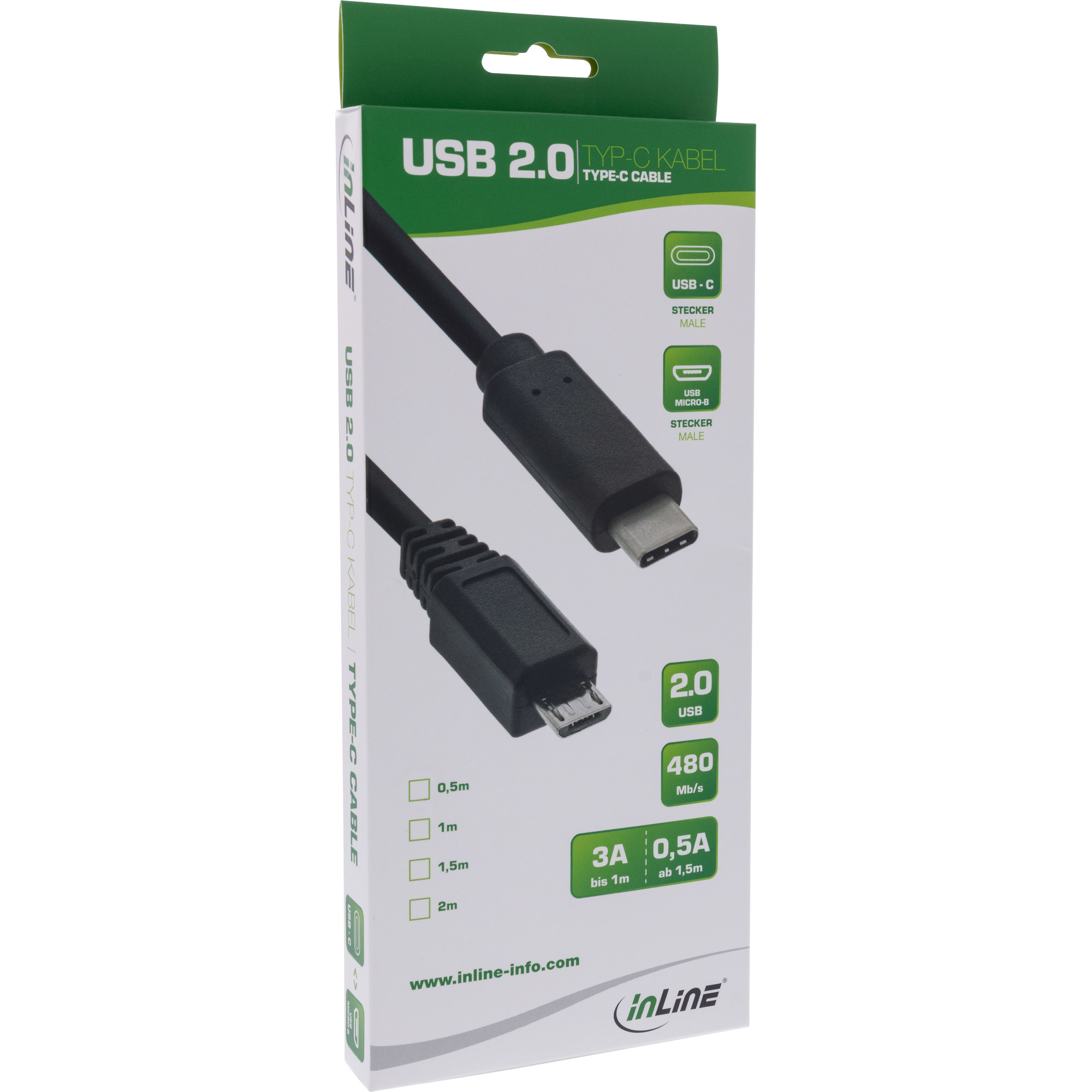 Cavo USB 3.0 A Maschio-maschio 0,5 M – SuperSpeed 5 Gbps, Connettori Oro, Per Hard Disk E Periferiche