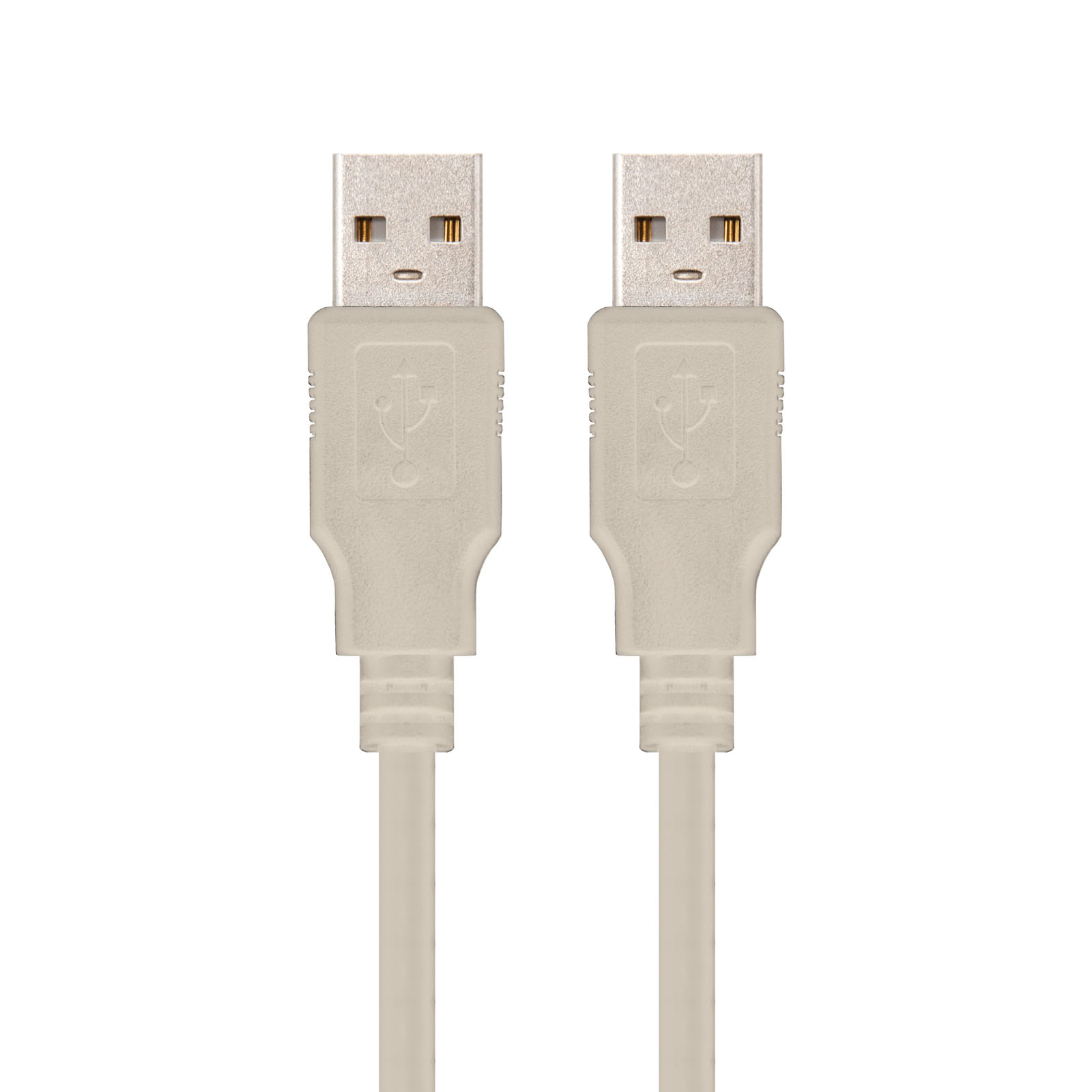 Due cavi USB beige, affiancati.