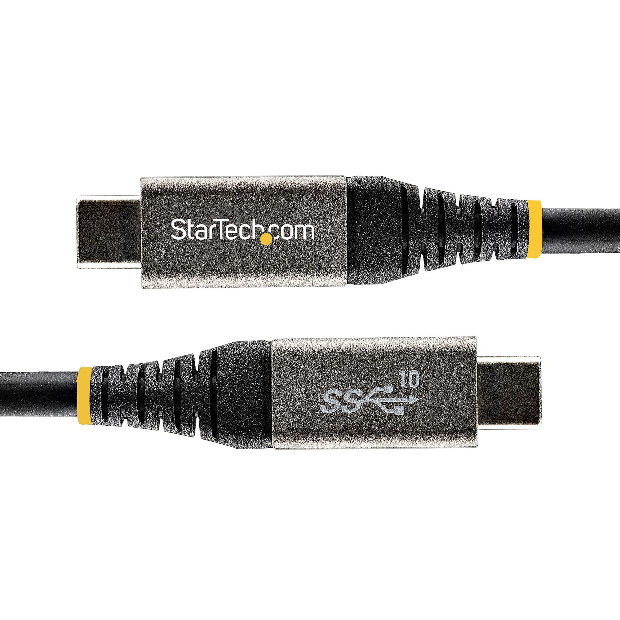 Dos cables USB-C uno al lado del otro. Ambos tienen la marca StarTech.com y el logotipo SS 10.