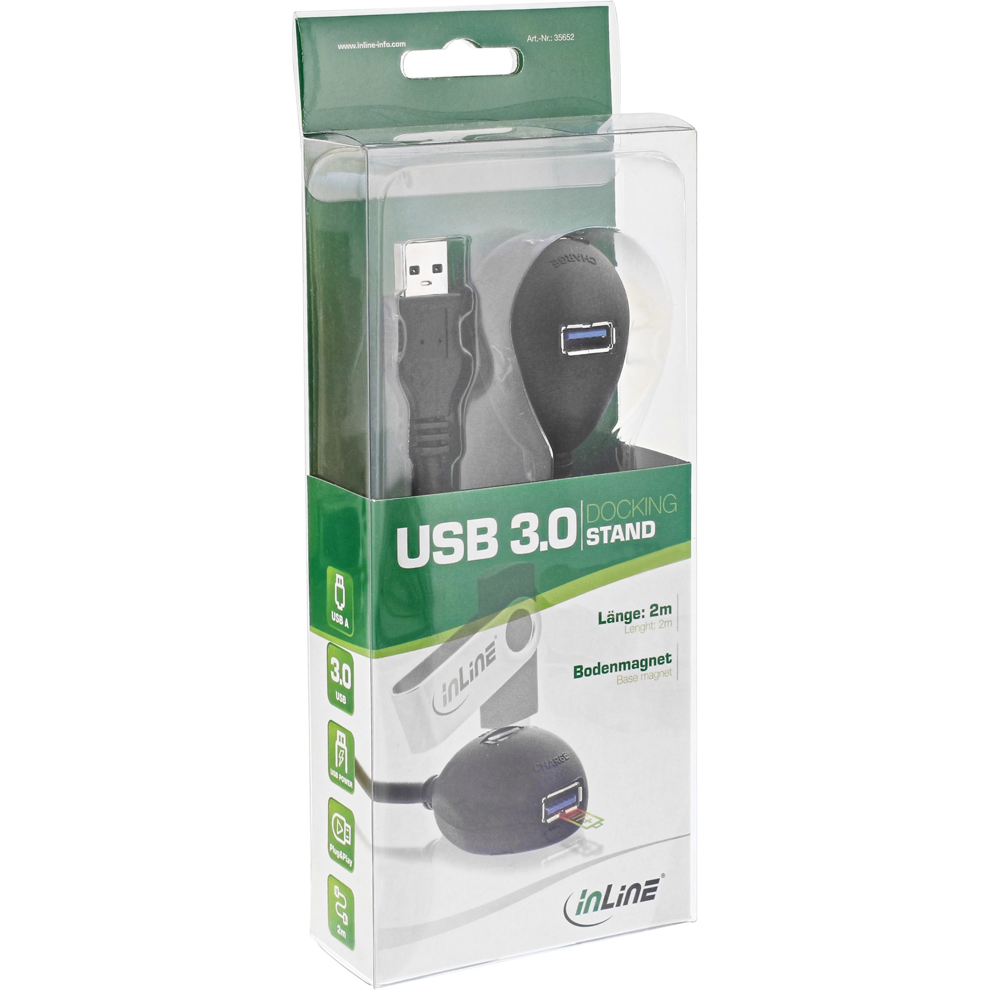 Station d'accueil USB 3.0 dans un emballage transparent.