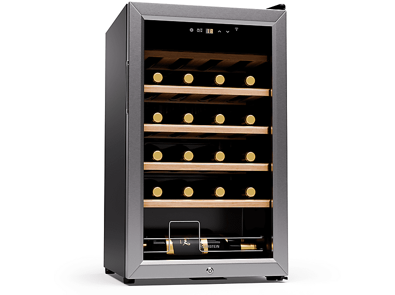 KLARSTEIN Shiraz Premium Smart 24 SS Weinkühlschrank (EEK G, Silber-Metallic)