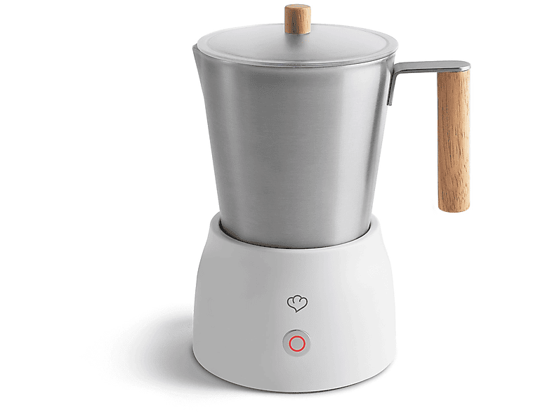 SPRINGLANE Mia 250ml Elektrischer Milchaufschäumer, Silber/Weiß, 600 Watt