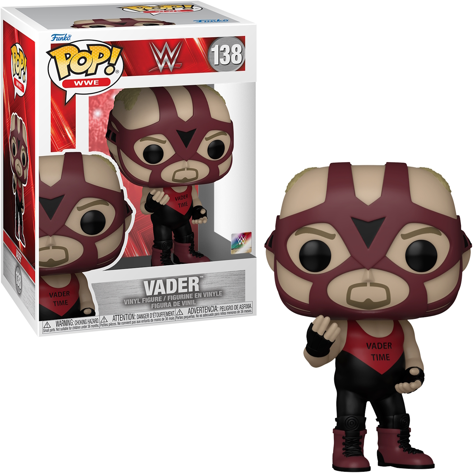 Figurka Funko Pop zapaśnika Vadera, w pudełku wystawowym.