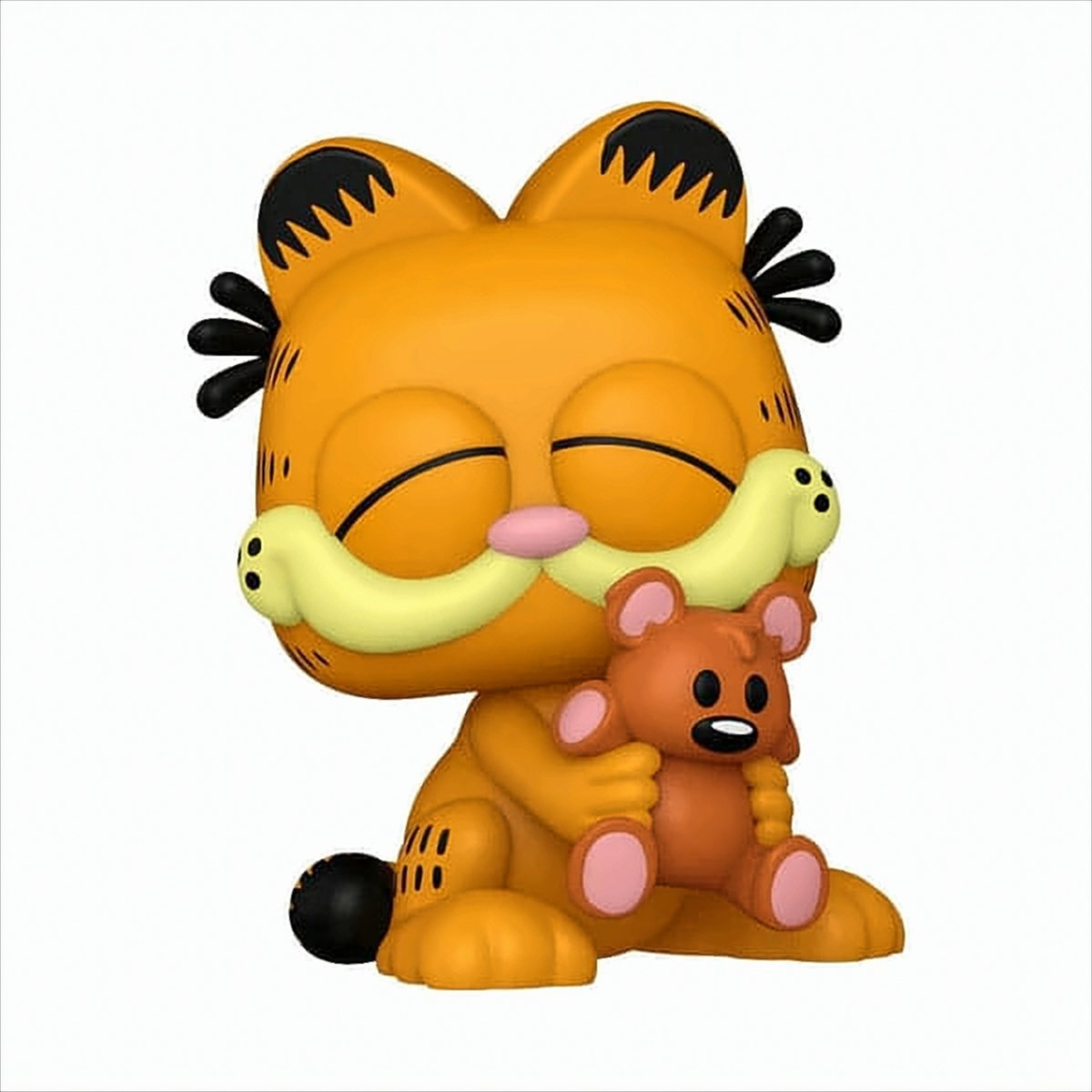 Figura Funko Pop de Garfield con Pooky abrazando un oso de peluche.