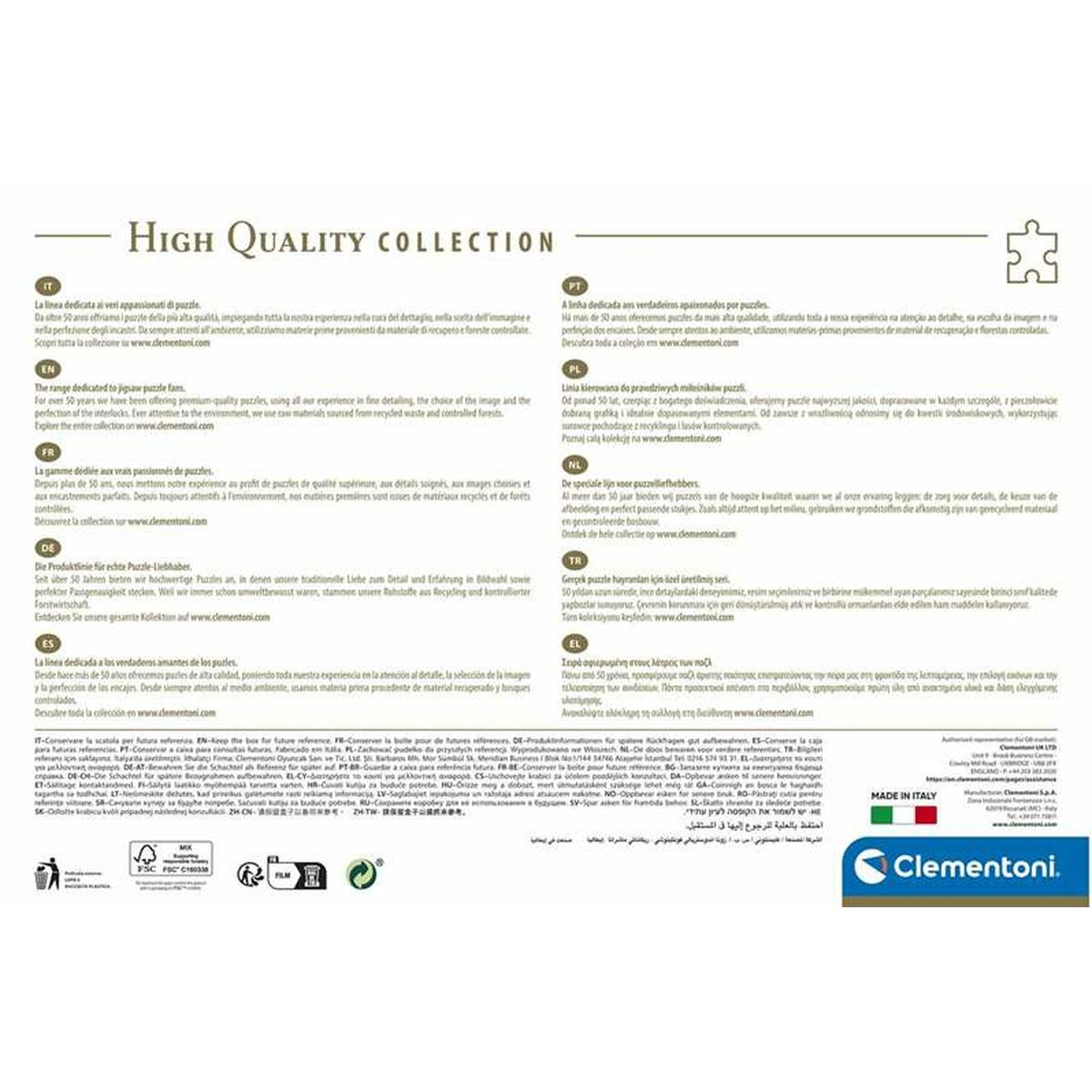 Tekst i symbole na papierze, w tym informacje dotyczące recyklingu i zrównoważonego rozwoju środowiskowego.