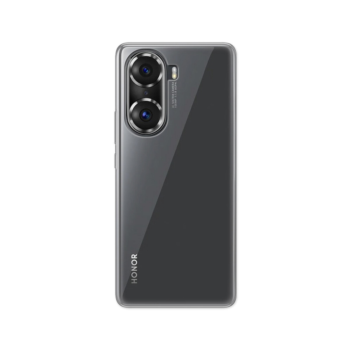 Rückseite eines grauen HONOR-Telefons mit Kameras und dem HONOR-Logo.