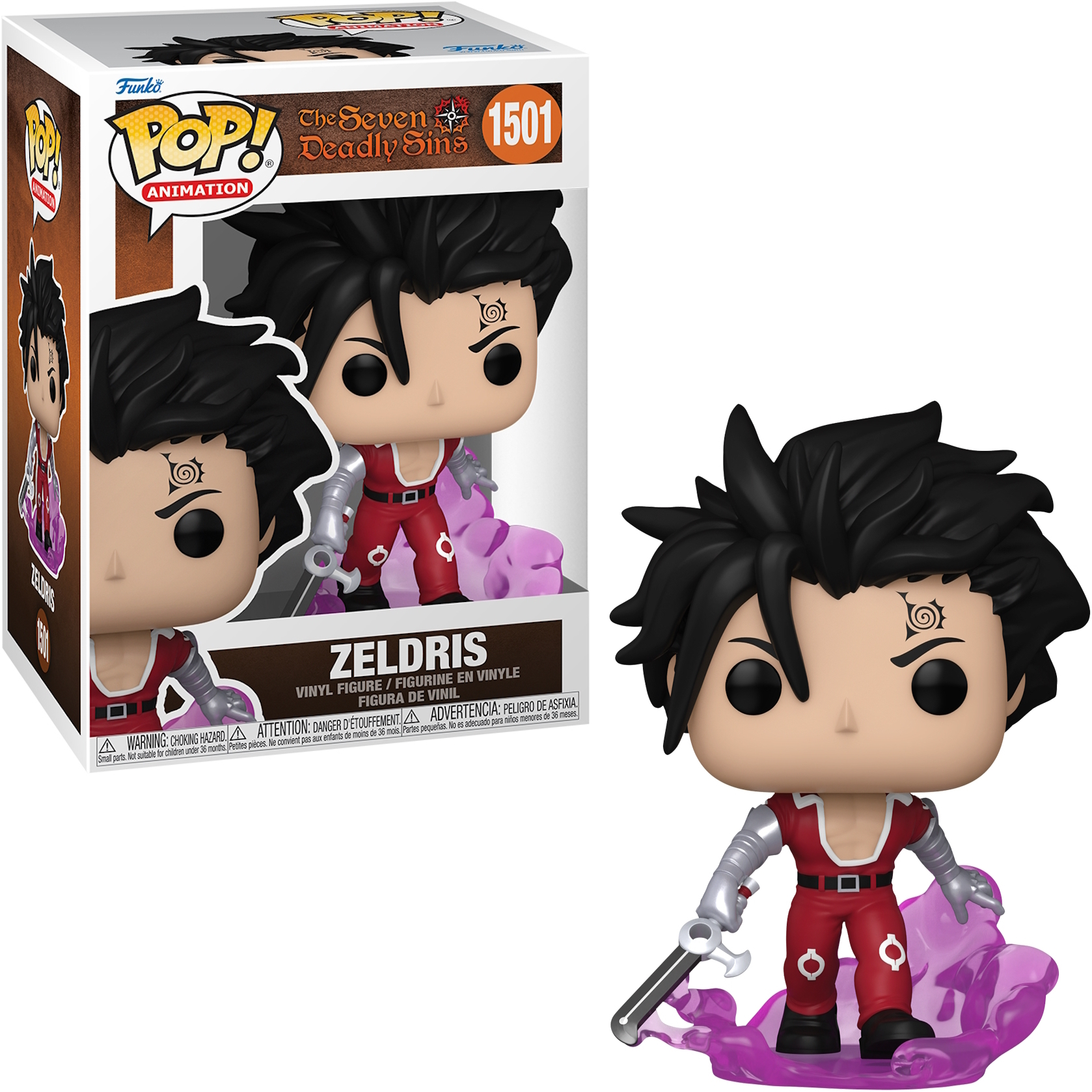 Funko Pop Zeldrisa z The Seven Deadly Sins, z pudełkiem.