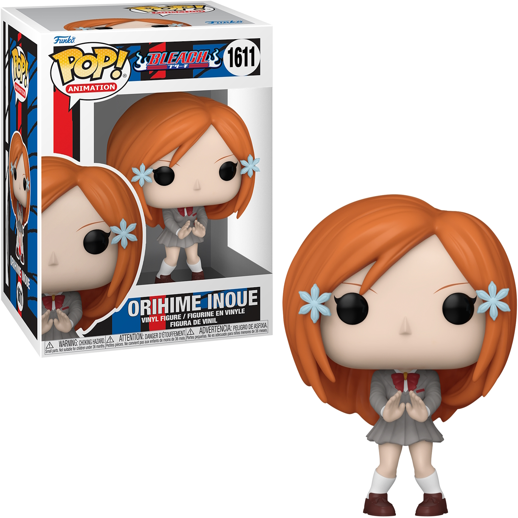 Funko Pop! figura di Orihime Inoue da Bleach, con scatola a lato.
