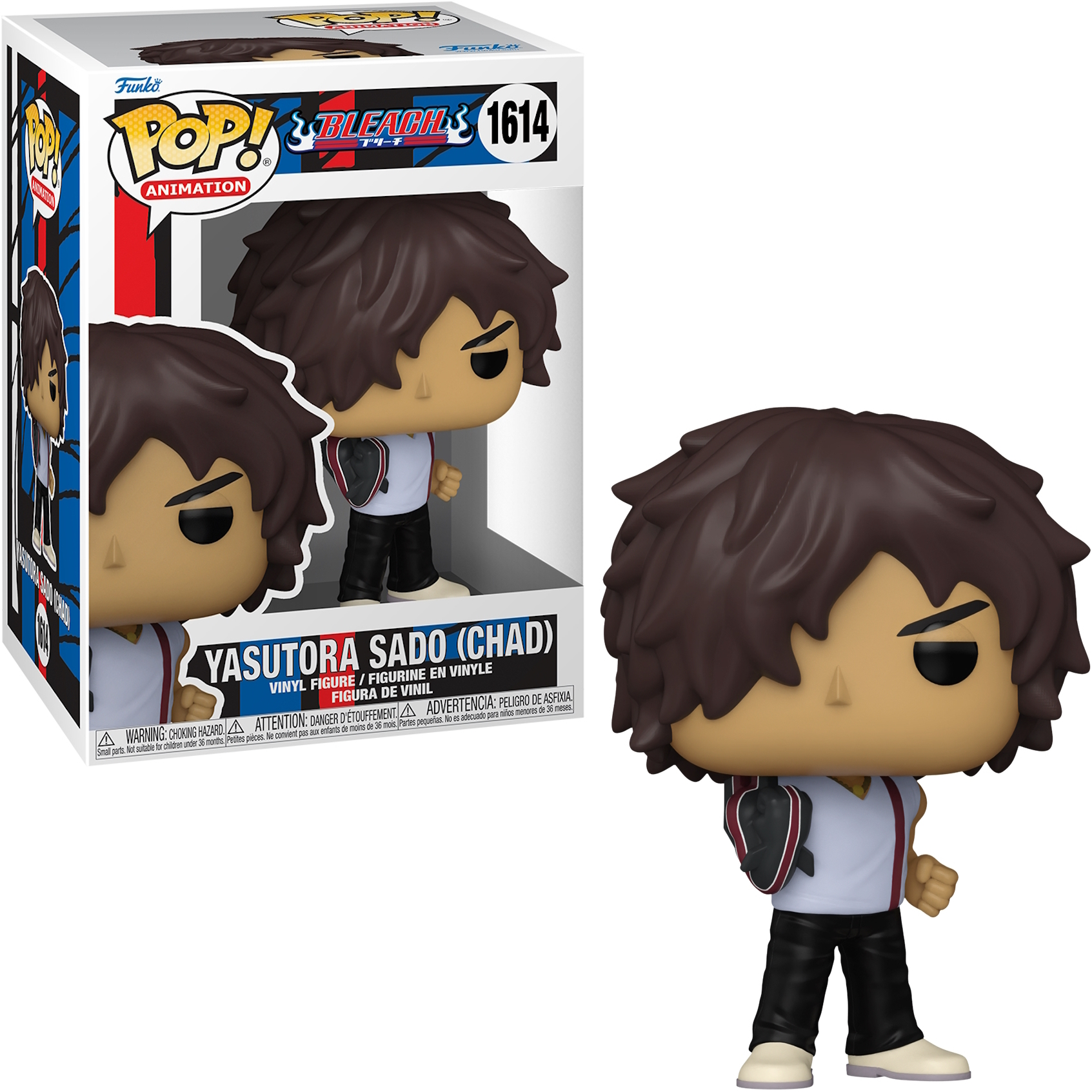 Figurka Funko Pop! Yasutora Sado (Chad) z Bleach, z pudełkiem z boku.