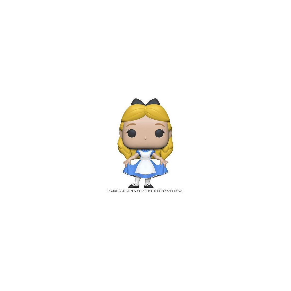 Figura Funko Pop di Alice nel Paese delle Meraviglie, sfondo bianco.