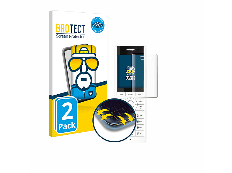 Brotect Pellicola Protettiva 3D Full Cover Per AVM Fritz!Fon X6 White - 2 Pezzi, Auto-Riparante, Anti-Impronta, Made In Germany