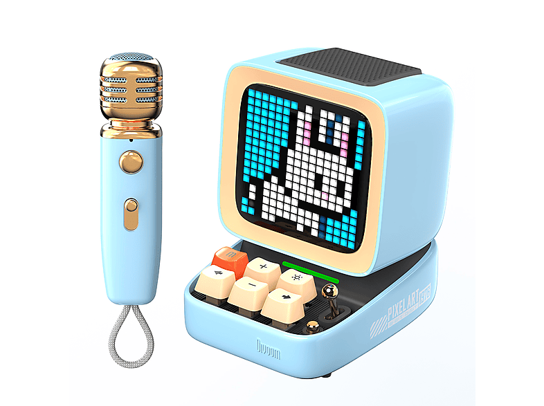 ティオ DIVOOM Ditoomic Piksel Ekranlı Karaoke Mikrofonlu Bluetooth