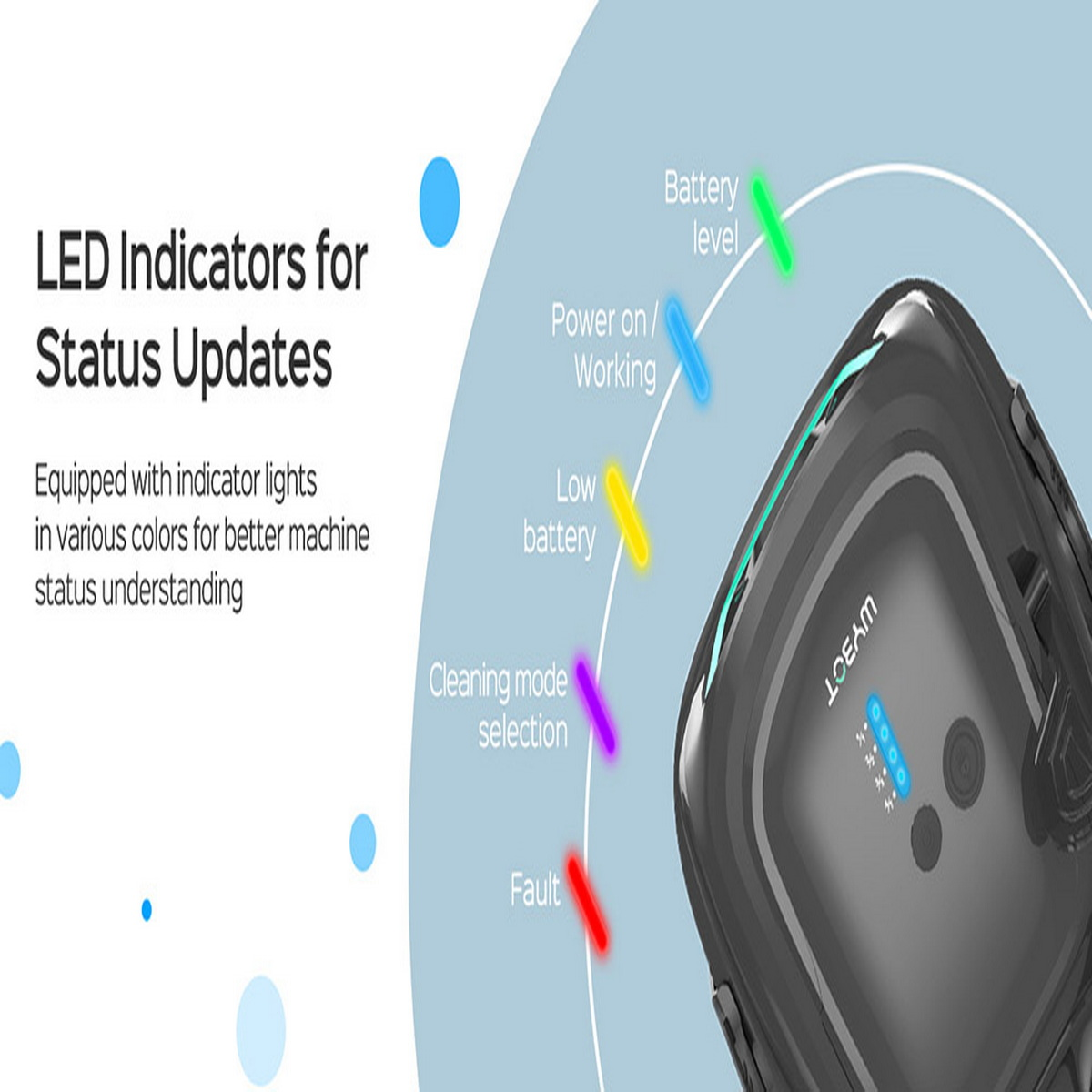 Nahaufnahme des Geräts mit LED-Anzeigen. Verschiedenfarbige Lichter für Statusaktualisierungen.