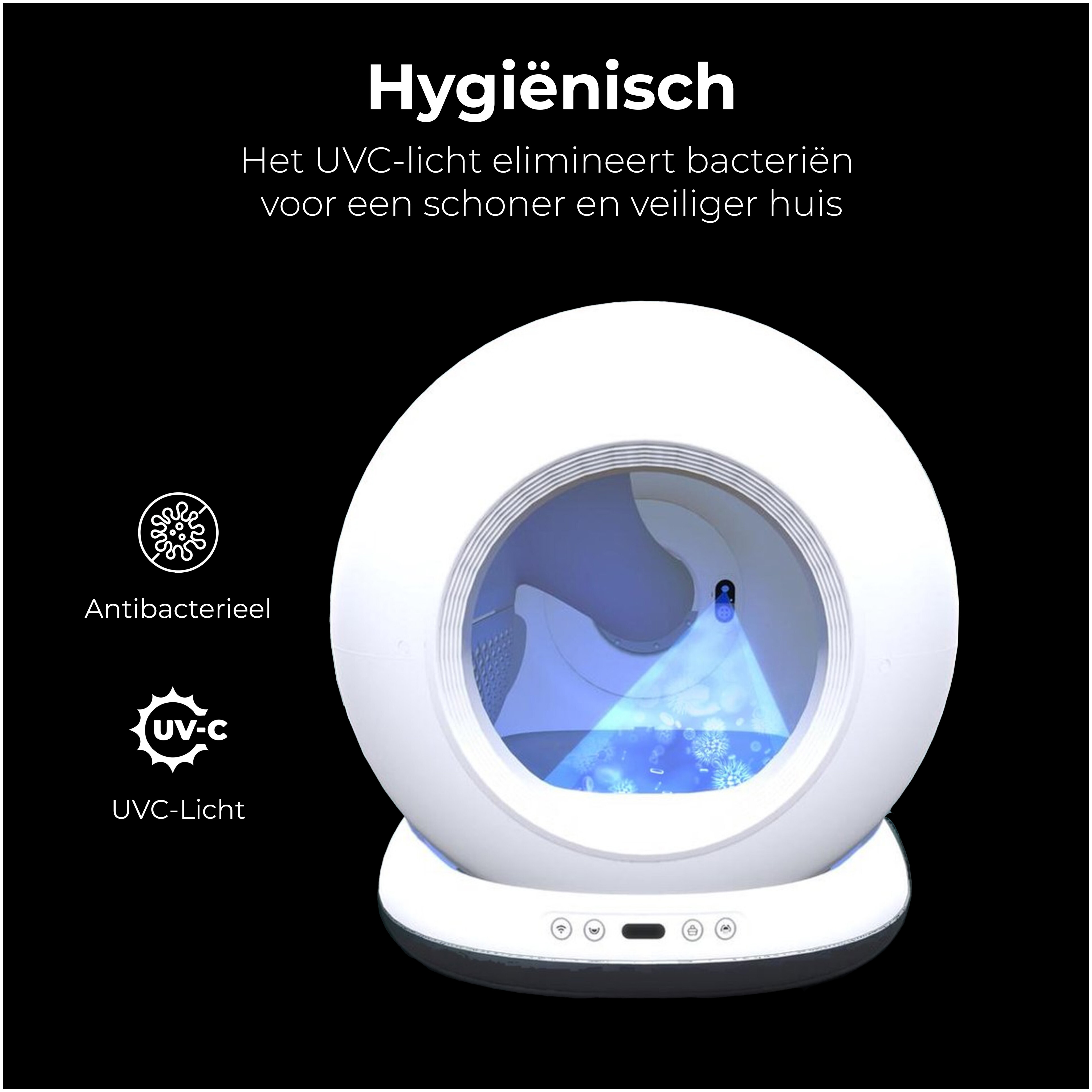 A white and blue device with buttons and display.