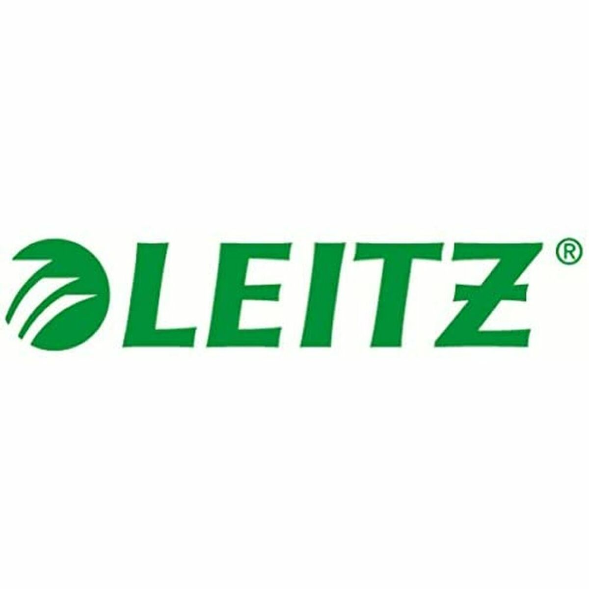 El logo de Leitz, texto verde sobre fondo blanco.