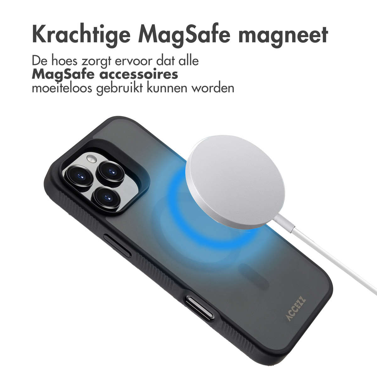 ACCEZZ Coque arrière compatible avec iPhone 16 Pro Max Étui de Téléphone voor Apple iPhone 16 Pro Max Noir