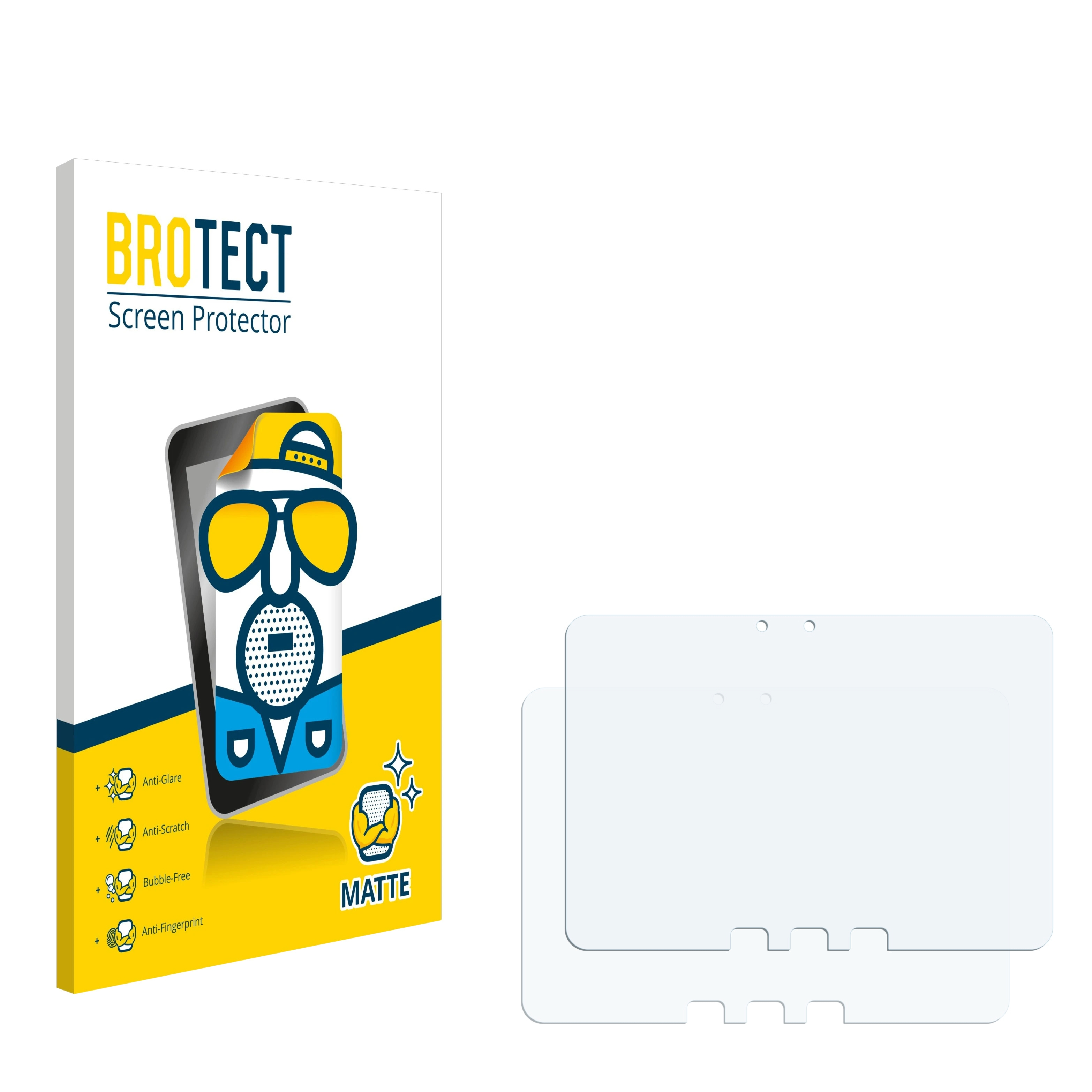 Schutzfolien-Box mit Handy-Grafik und zwei transparente Folien auf weißem Hintergrund.