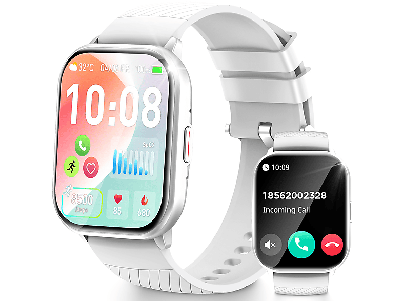 RAYOFI ZL54J Smartwatch Silikon, 22 mm, grau