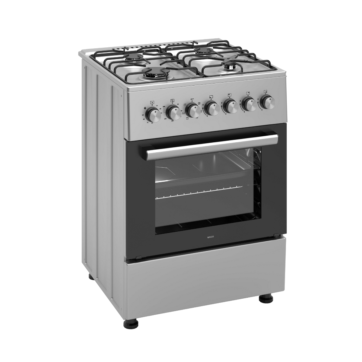 WIGGO WO-E606A(XX)  Fornuis  - Elektrisch  - Gas / Netvoeding  - Breedte 600 mm