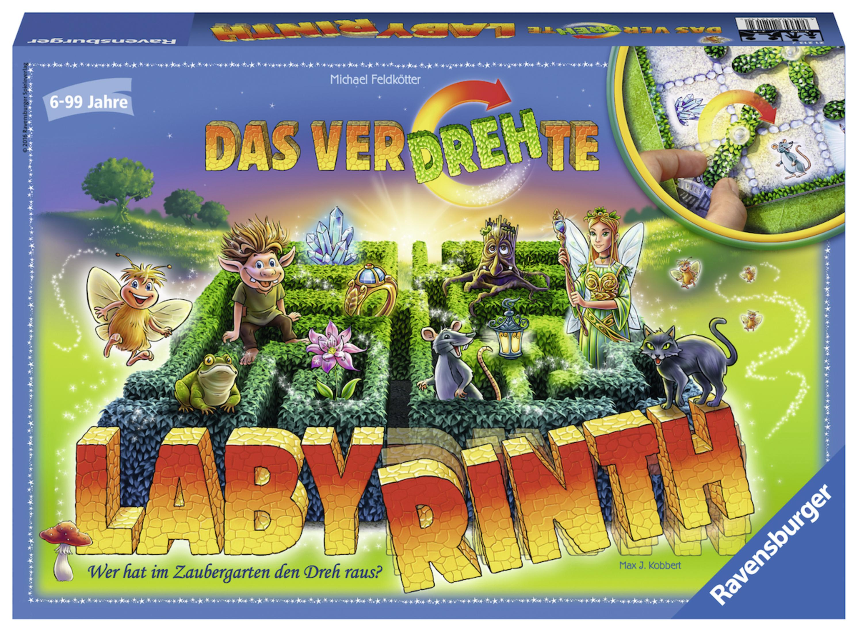 Eine Brettspielbox mit Fantasy-Thema, betitelt 'Labyrinth'.